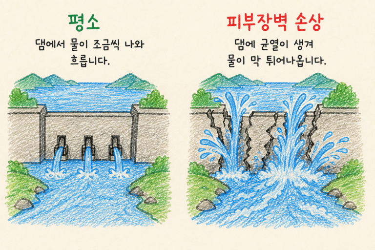 피부장벽이 손상되었다는 신호
