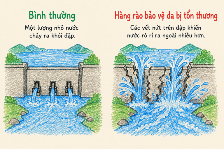Dấu hiệu cho thấy hàng rào bảo vệ da đang bị tổn thương